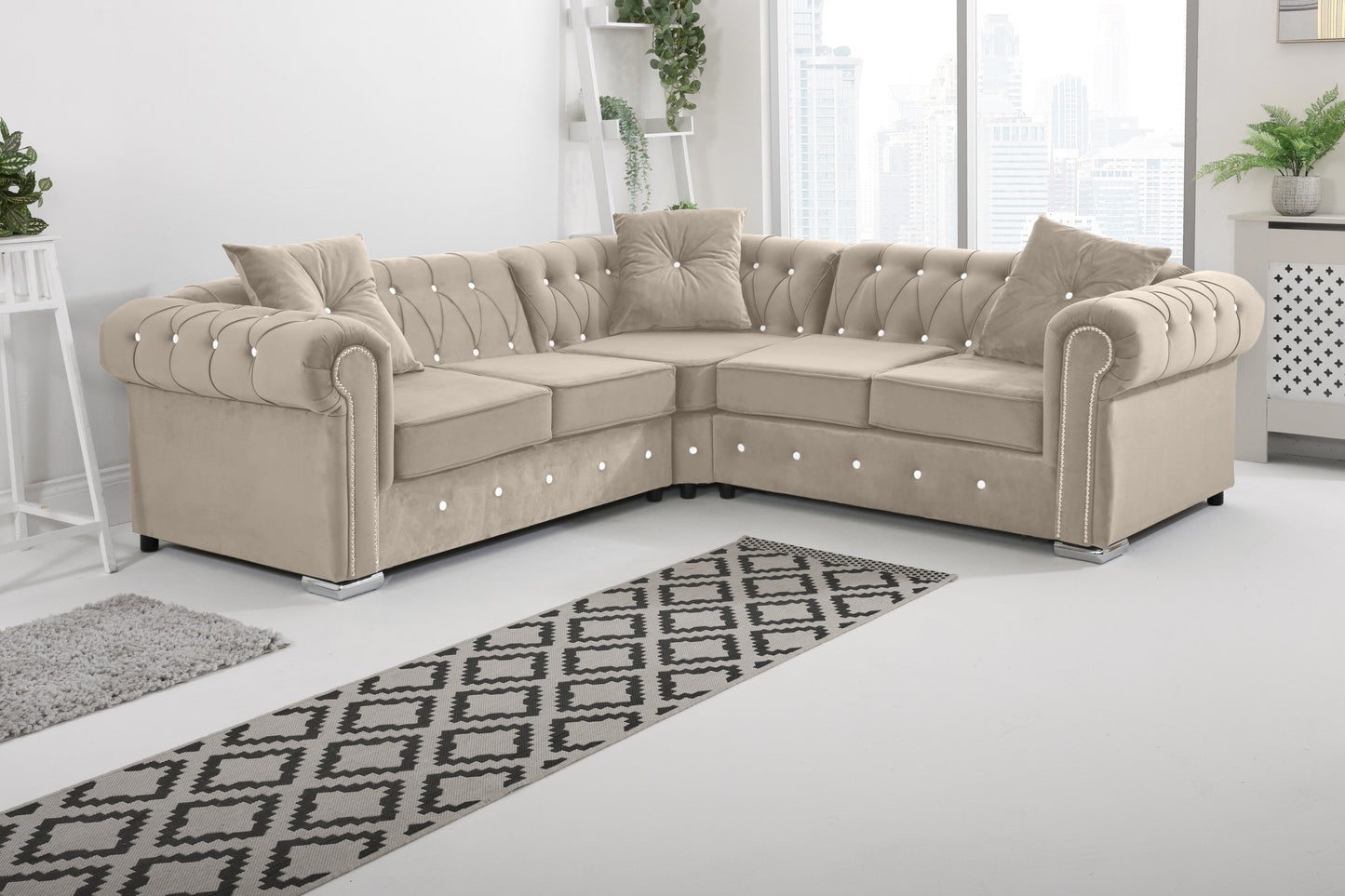 Novara Chesterfield - Corner With Dimond +Exctra Cushion