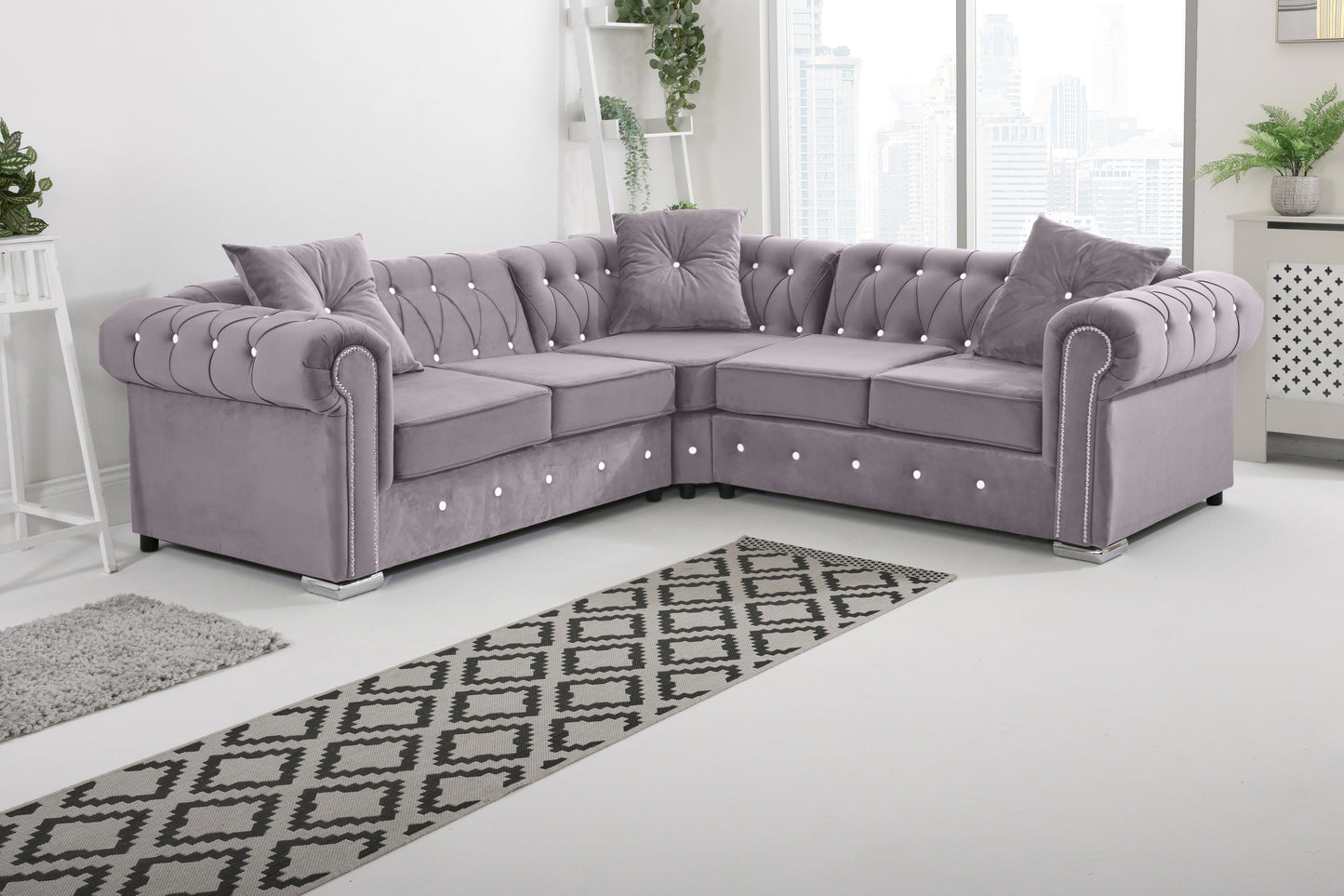 Novara Chesterfield - Corner With Dimond +Exctra Cushion