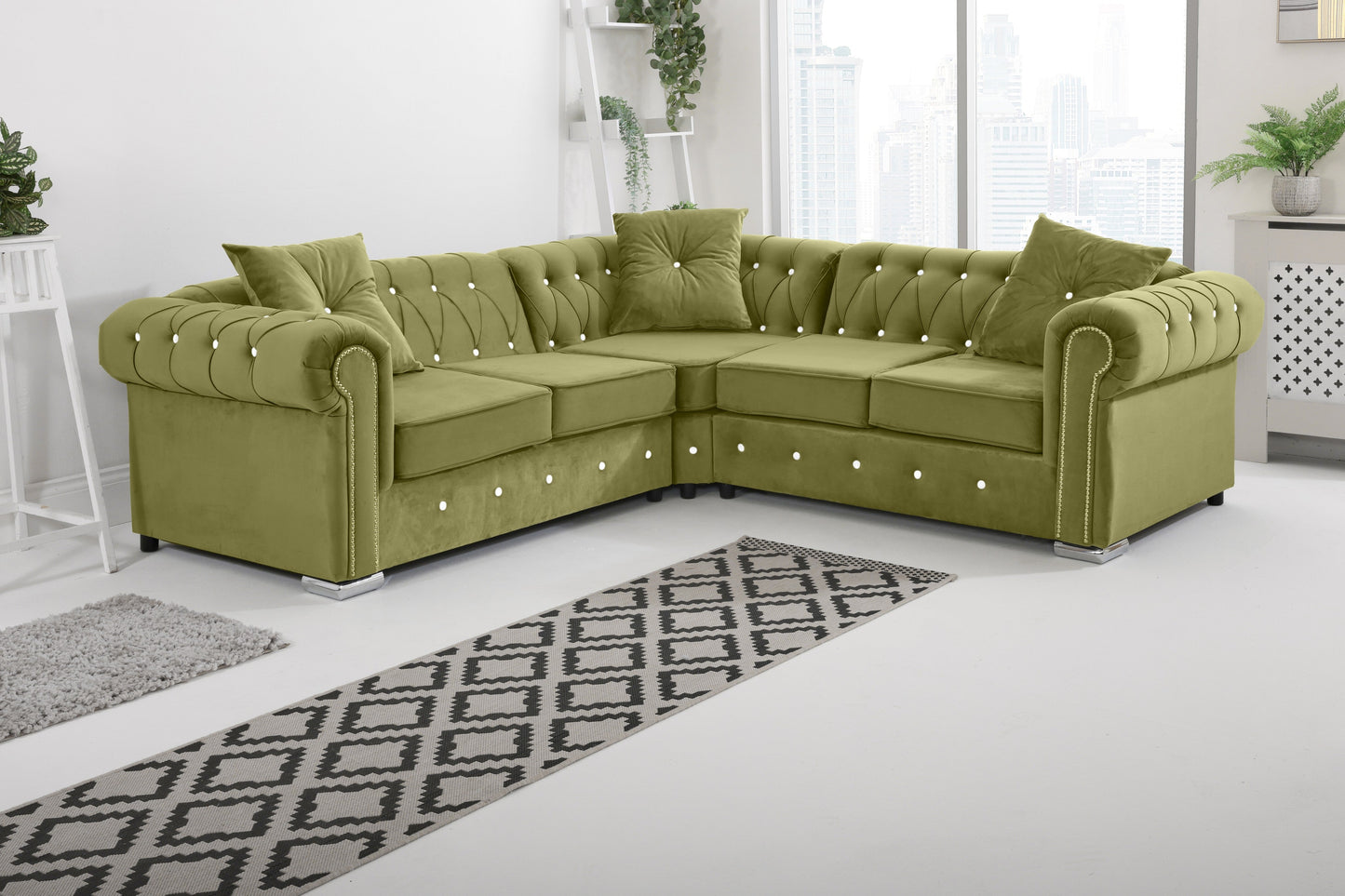 Novara Chesterfield - Corner With Dimond +Exctra Cushion