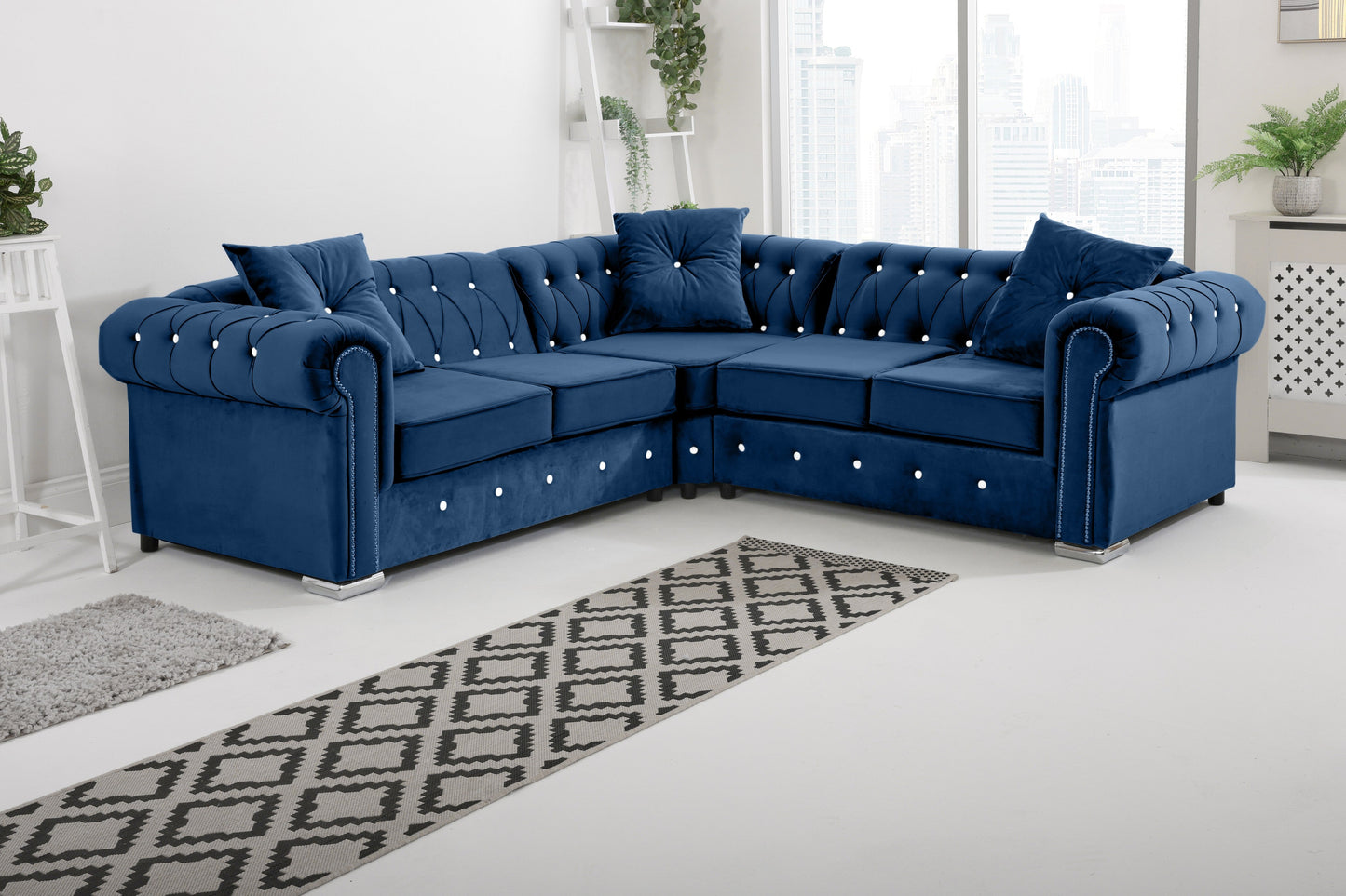 Novara Chesterfield - Corner With Dimond +Exctra Cushion