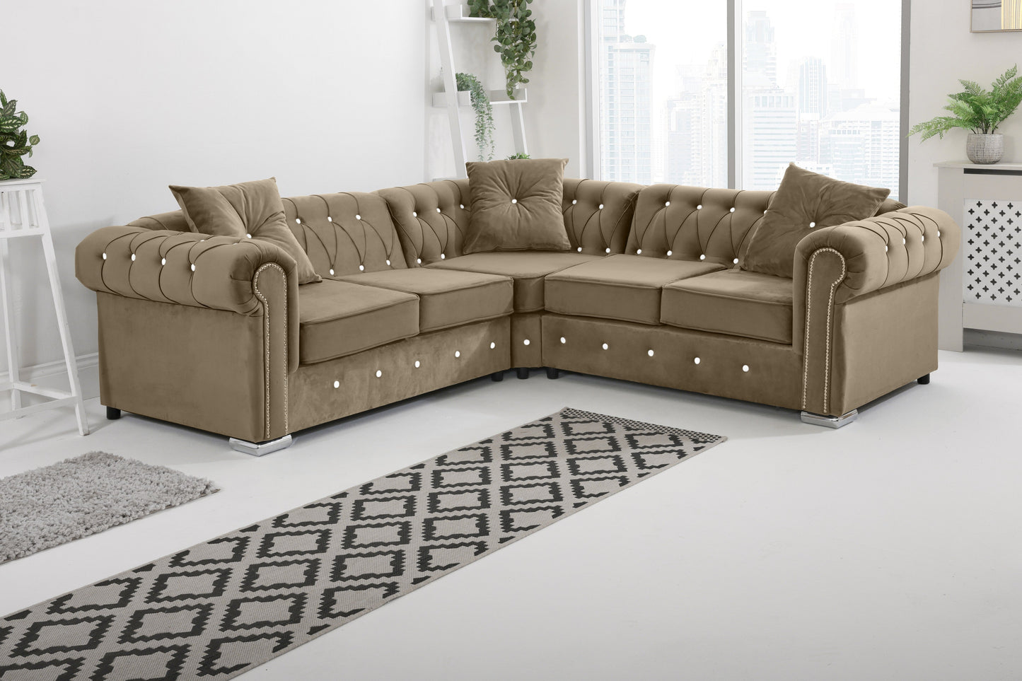 Novara Chesterfield - Corner With Dimond +Exctra Cushion