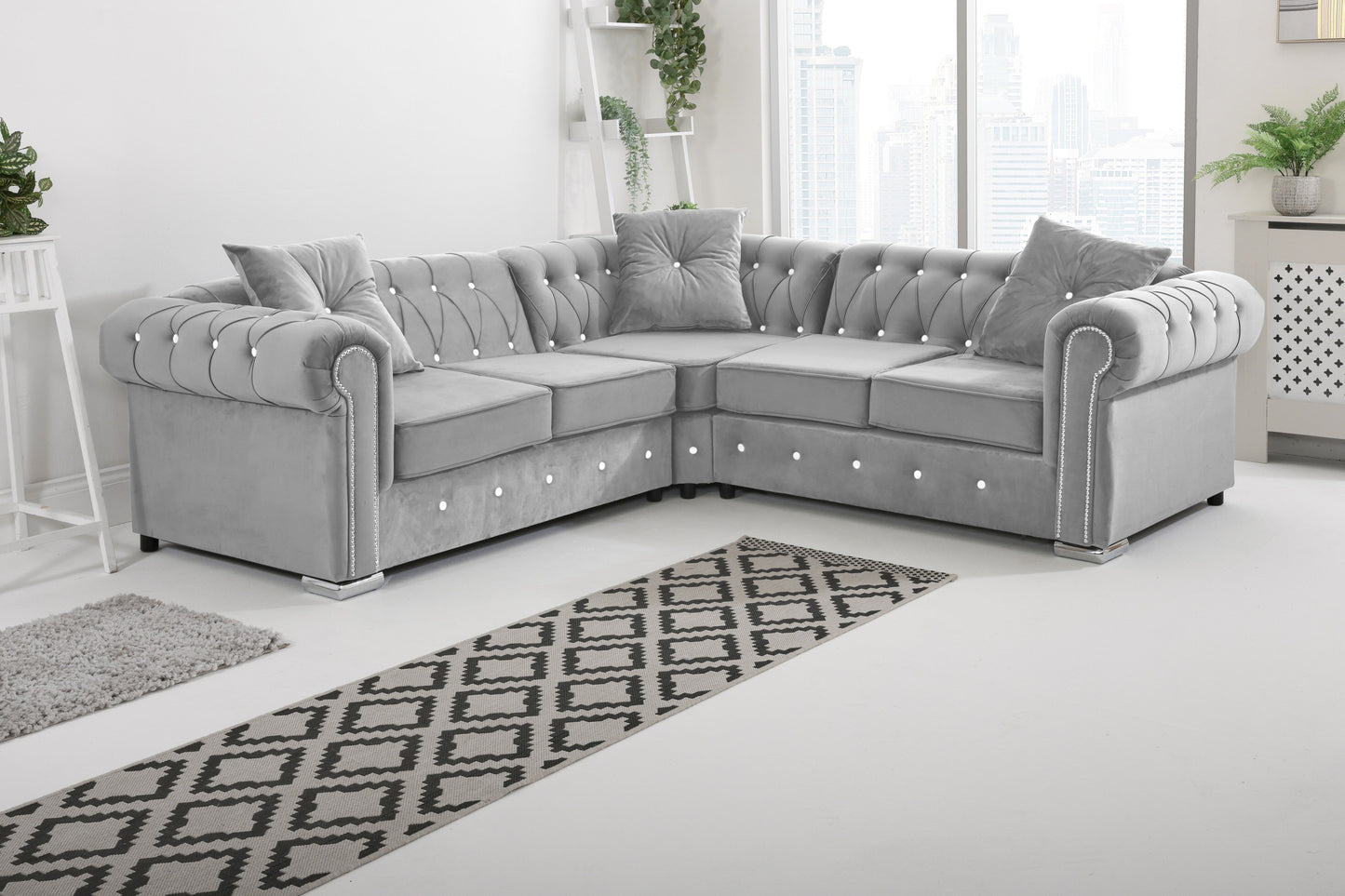 Novara Chesterfield - Corner With Dimond +Exctra Cushion