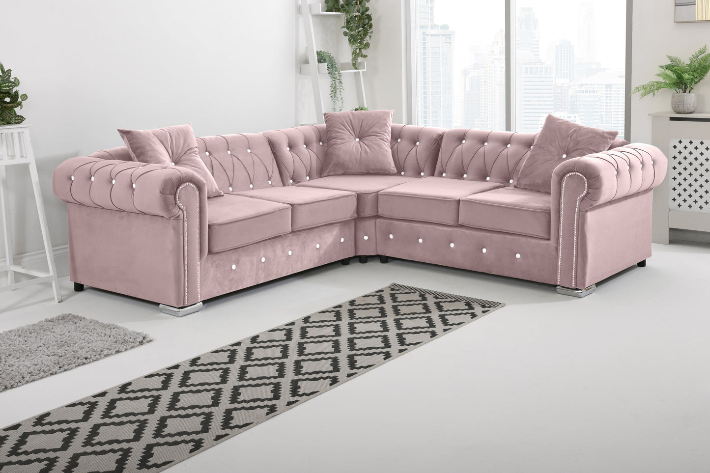Novara Chesterfield - Corner With Dimond +Exctra Cushion