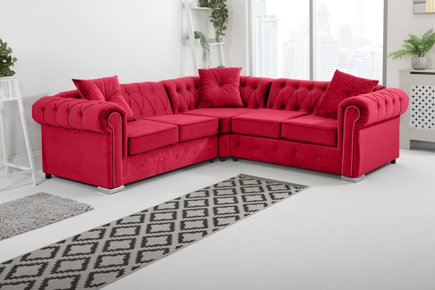 Novara Chesterfield Corner +Exctra Cushion