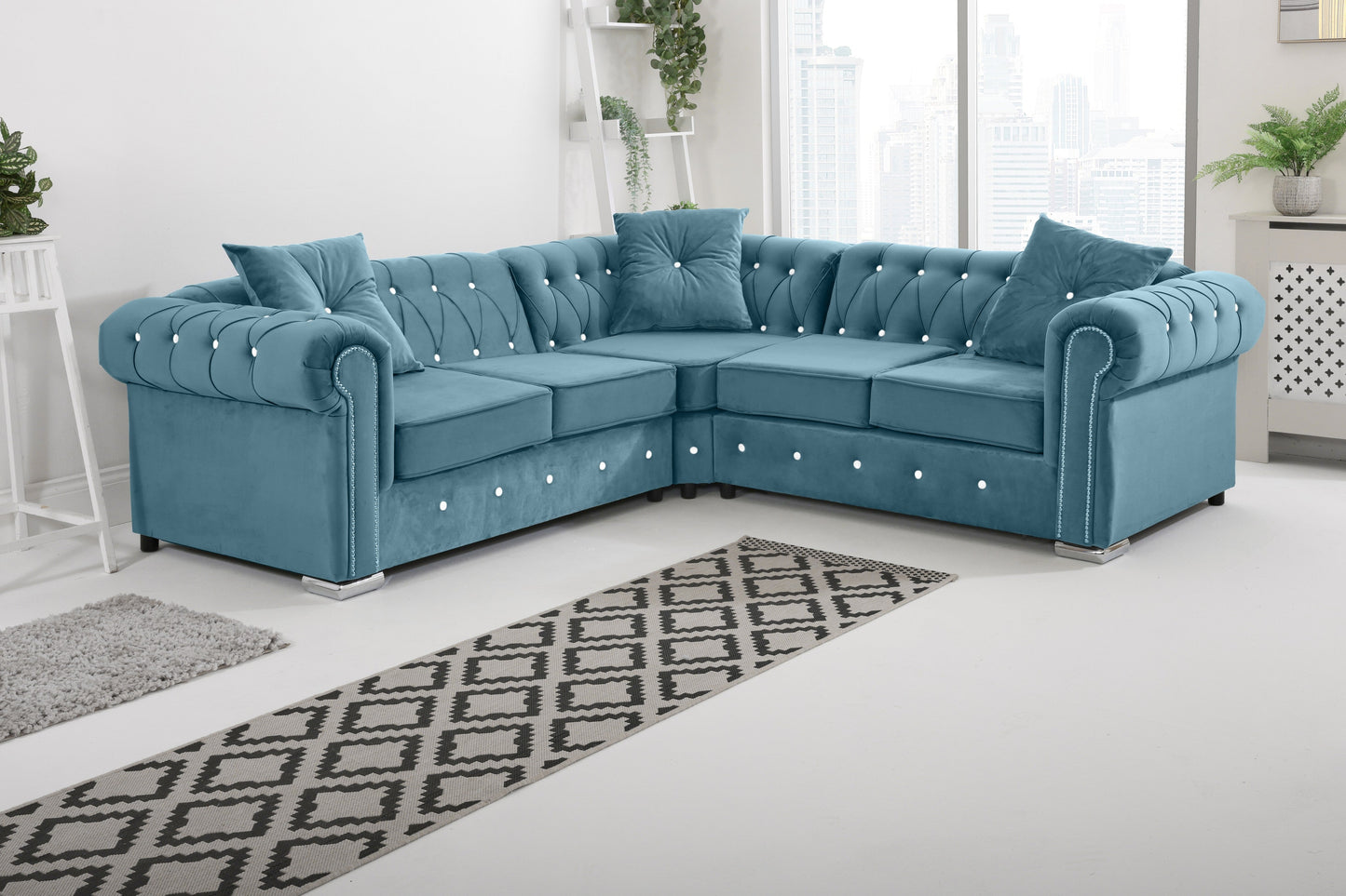 Novara Chesterfield - Corner With Dimond +Exctra Cushion