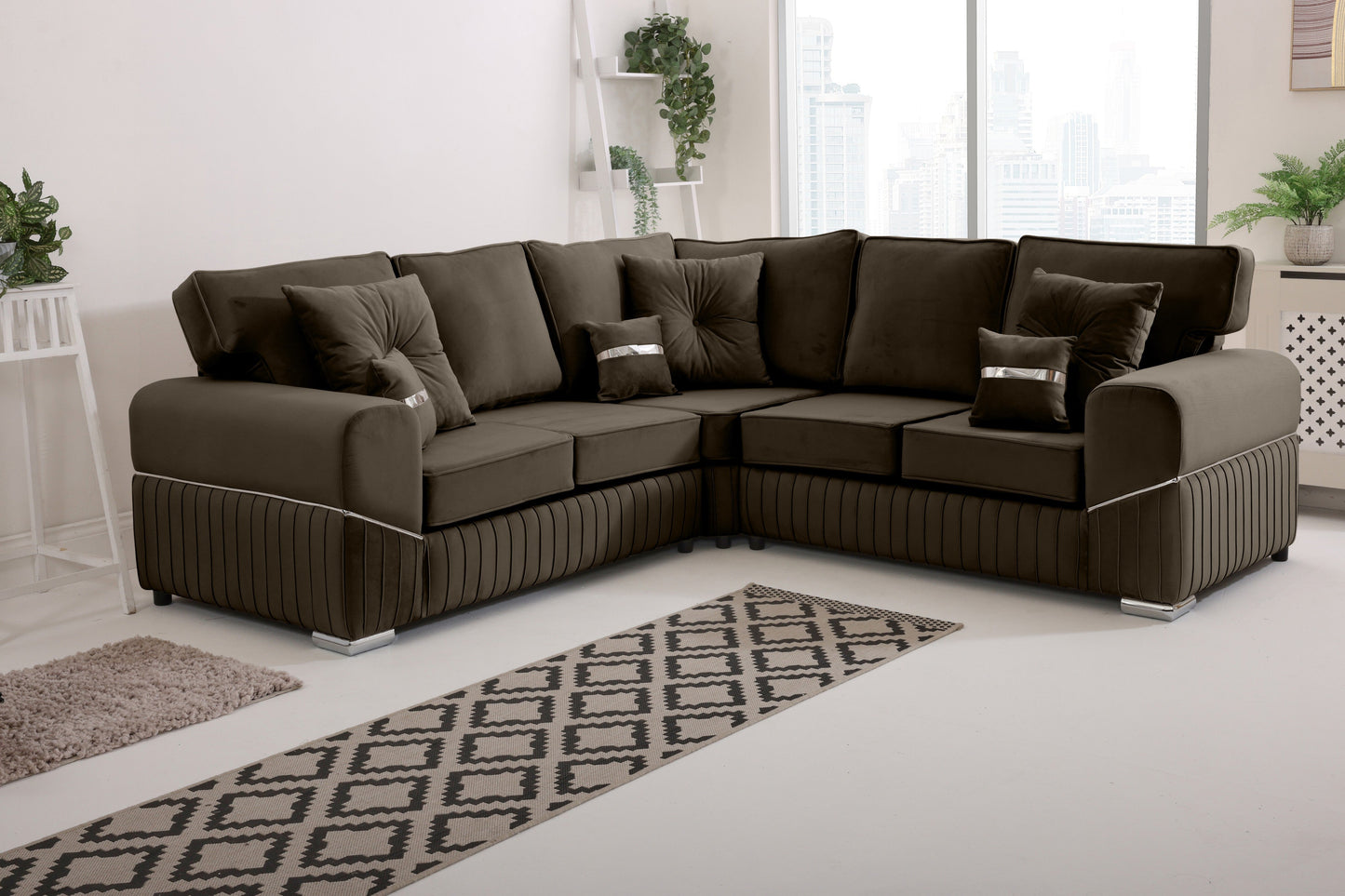 Vivaro Corner 2c2 Fullback + Extra cushions - Plush Velvet