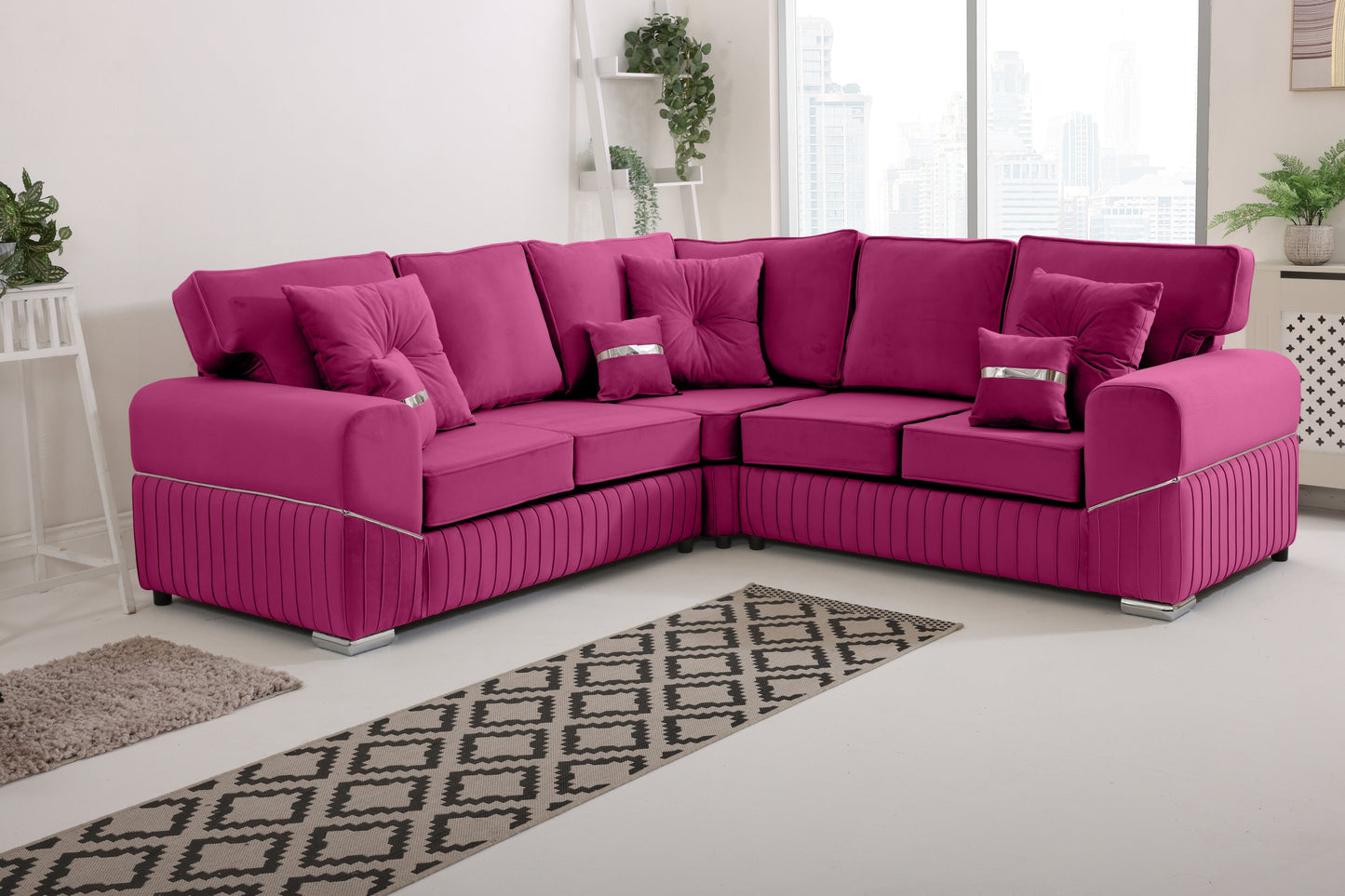 Vivaro Corner 2c2 Fullback + Extra cushions - Plush Velvet