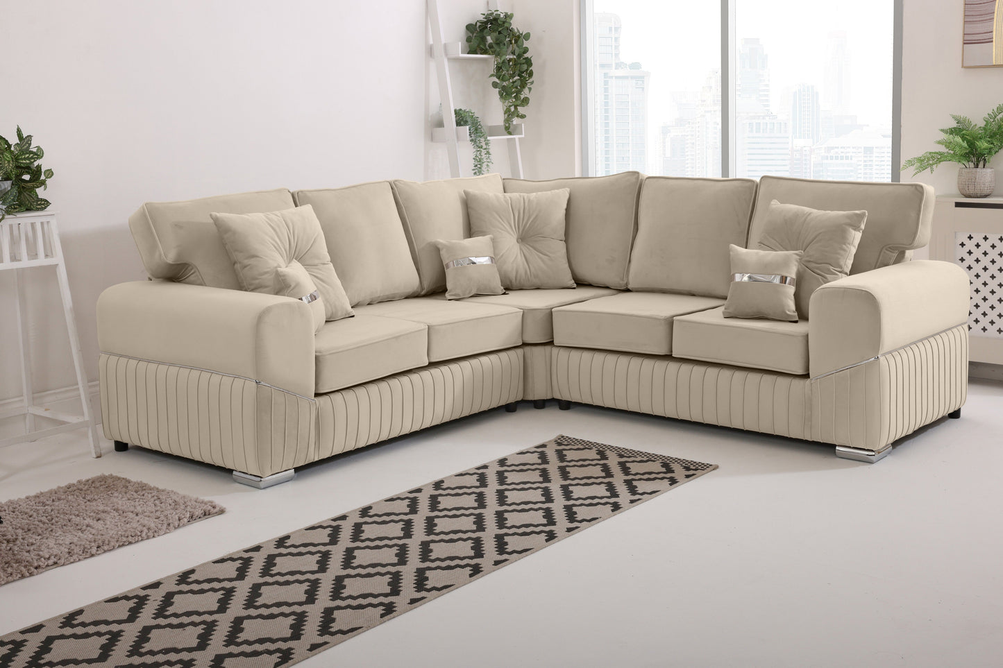 Vivaro Corner 2c2 Fullback + Extra cushions - Plush Velvet