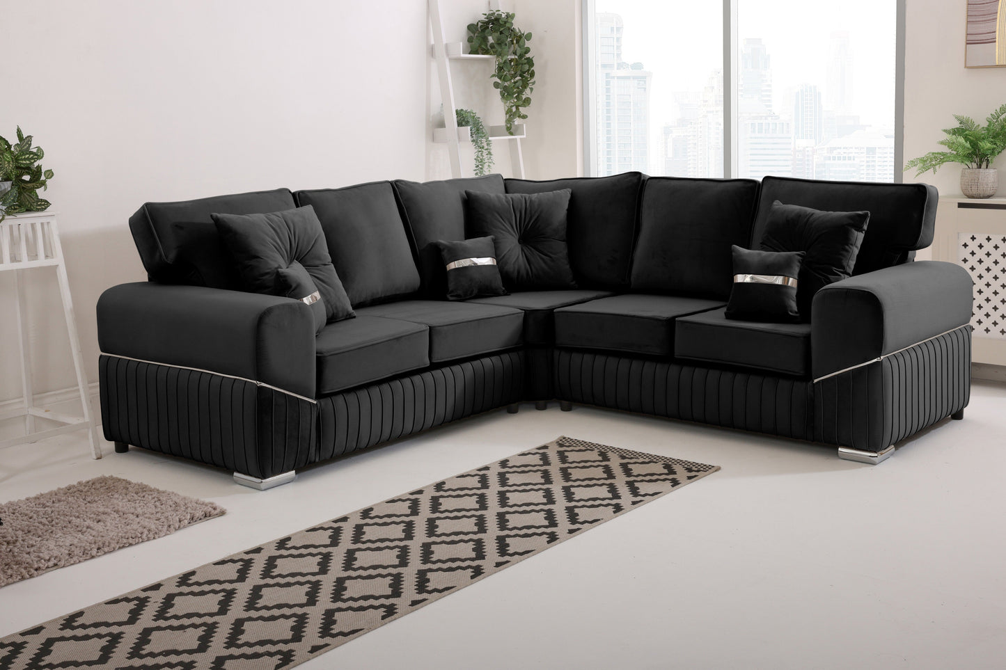 Vivaro Corner 2c2 Fullback + Extra cushions - Plush Velvet