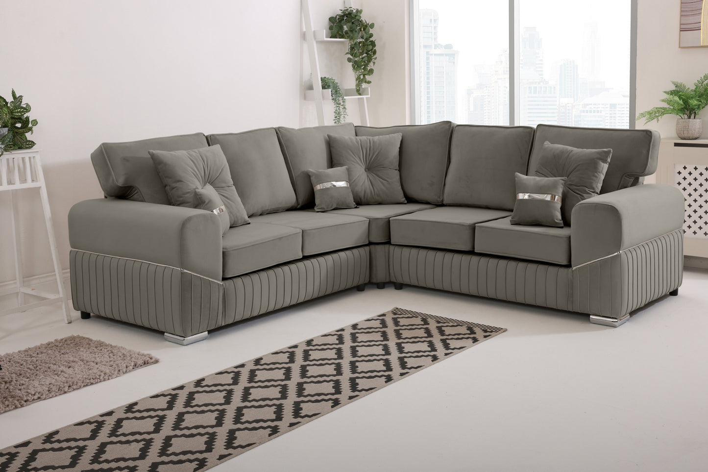 Vivaro Corner 2c2 Fullback + Extra cushions - Plush Velvet