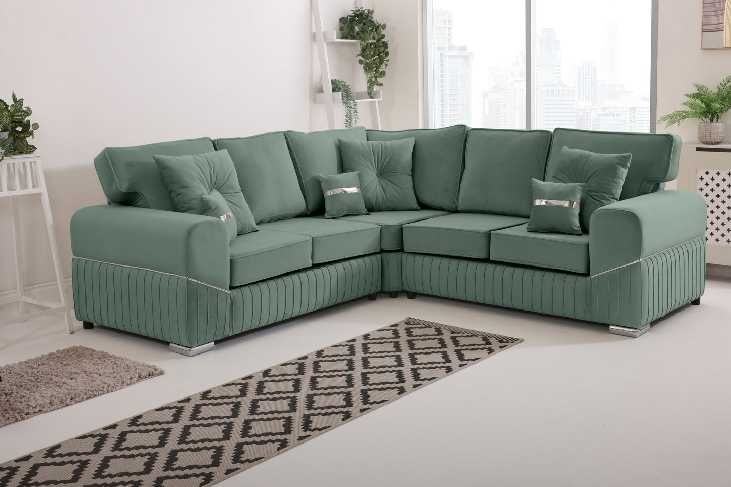 Vivaro Corner 2c2 Fullback + Extra cushions - Plush Velvet