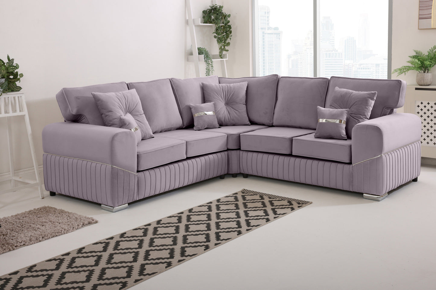 Vivaro Corner 2c2 Fullback + Extra cushions - Plush Velvet
