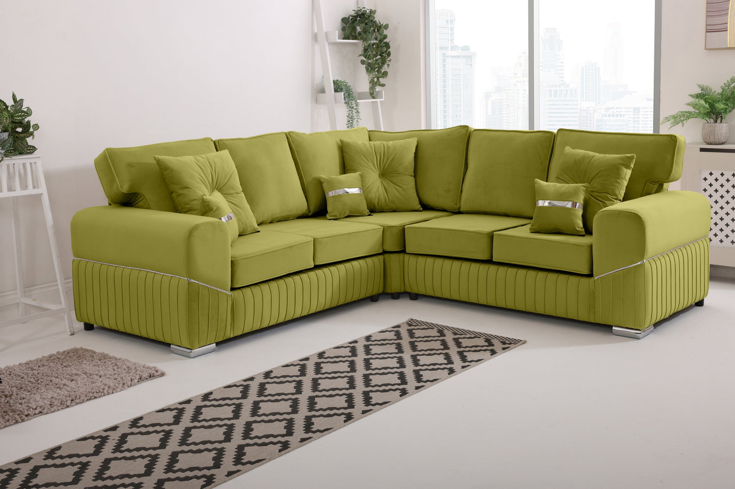 Vivaro Corner 2c2 Fullback + Extra cushions - Plush Velvet