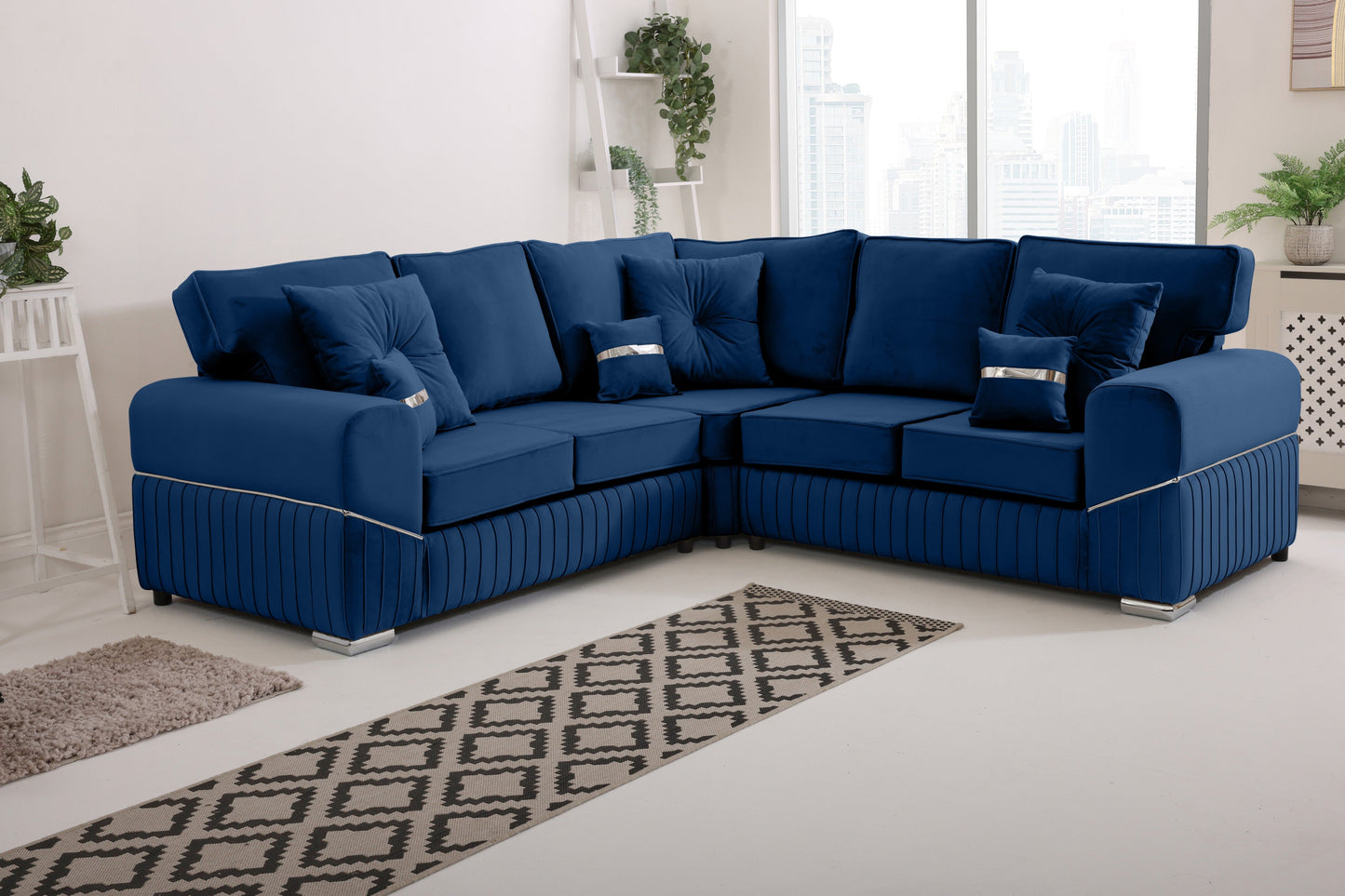 Vivaro Corner 2c2 Fullback + Extra cushions - Plush Velvet