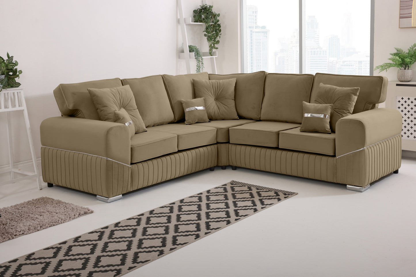 Vivaro Corner 2c2 Fullback + Extra cushions - Plush Velvet