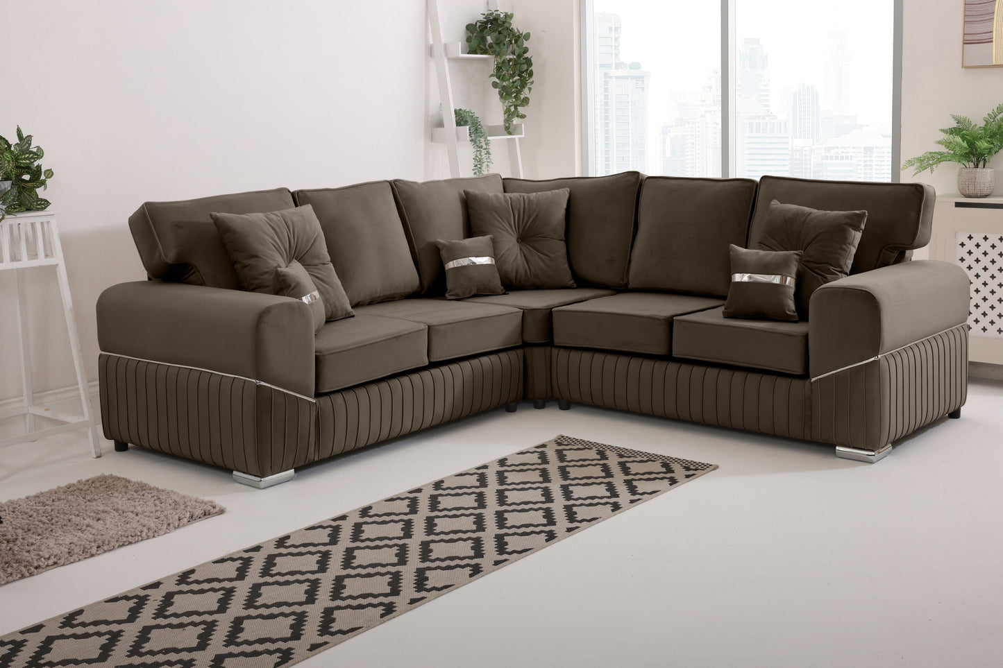 Vivaro Corner 2c2 Fullback + Extra cushions - Plush Velvet