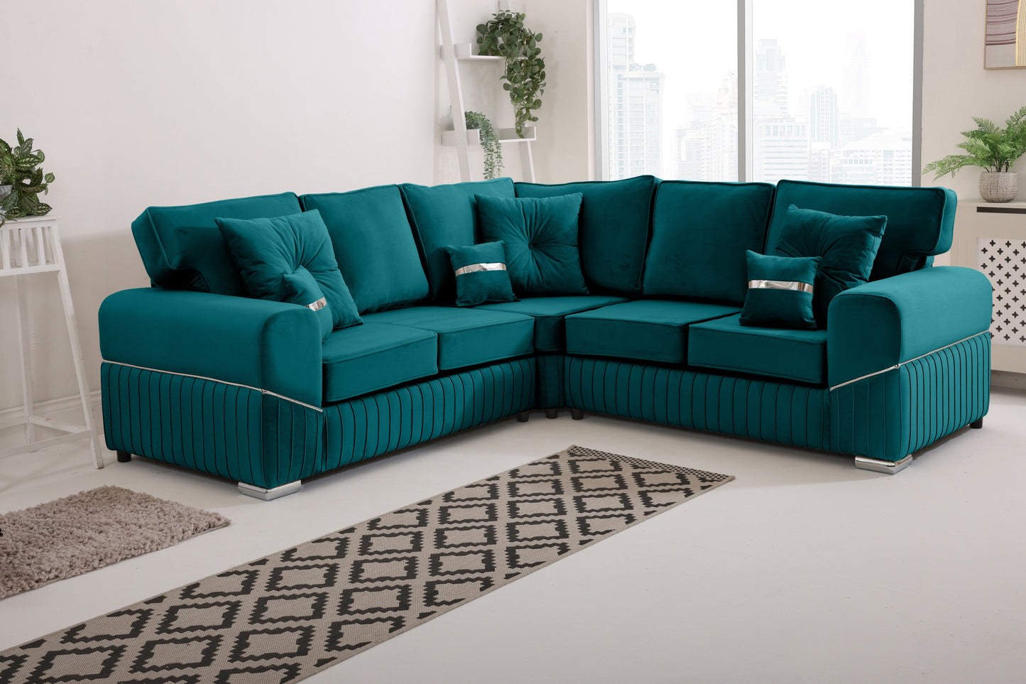 Vivaro Corner 2c2 Fullback + Extra cushions - Plush Velvet