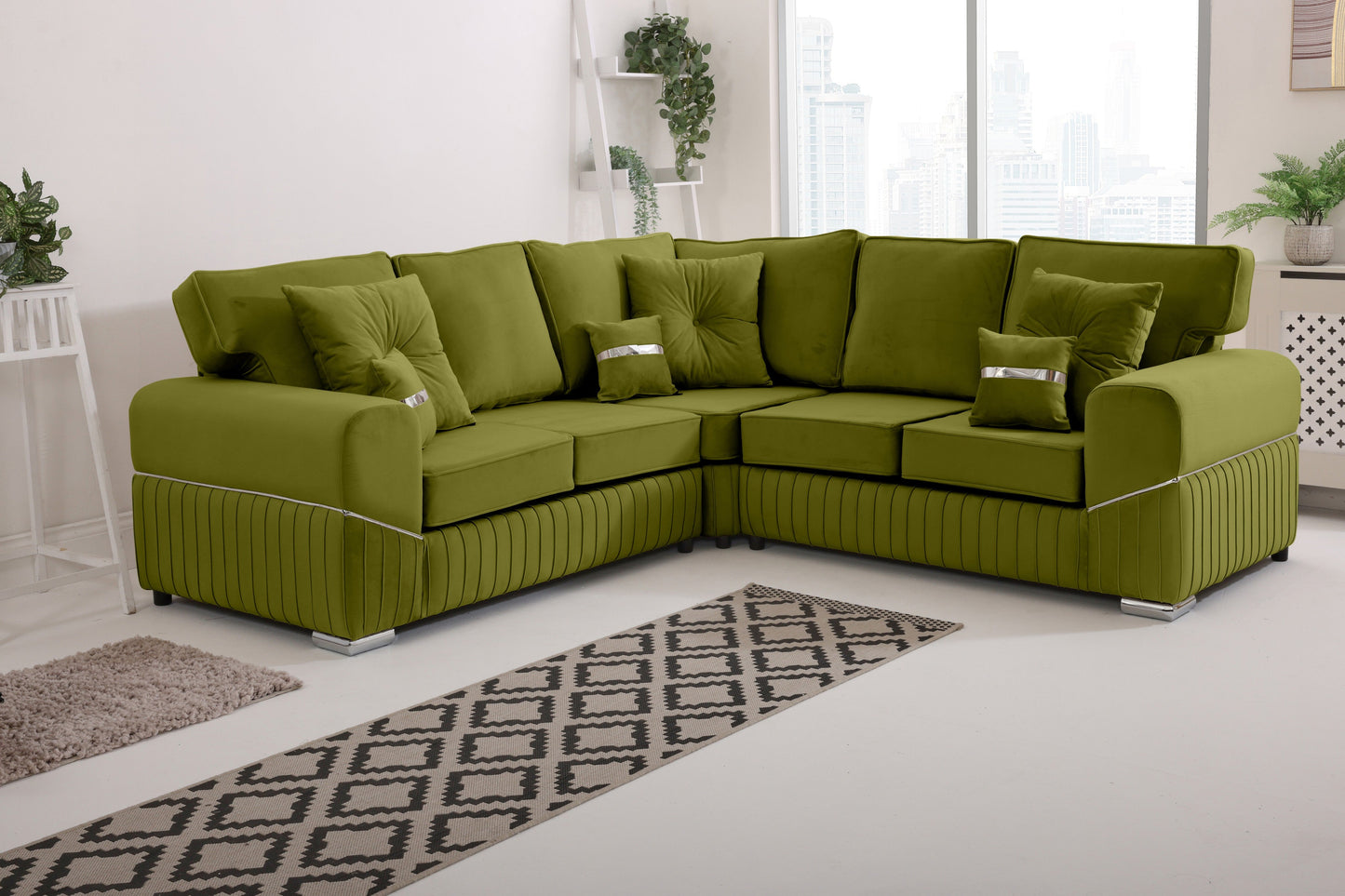 Vivaro Corner 2c2 Fullback + Extra cushions - Plush Velvet