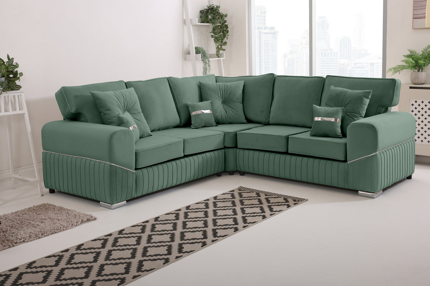 Vivaro Corner 2c2 Fullback + Extra cushions - Plush Velvet