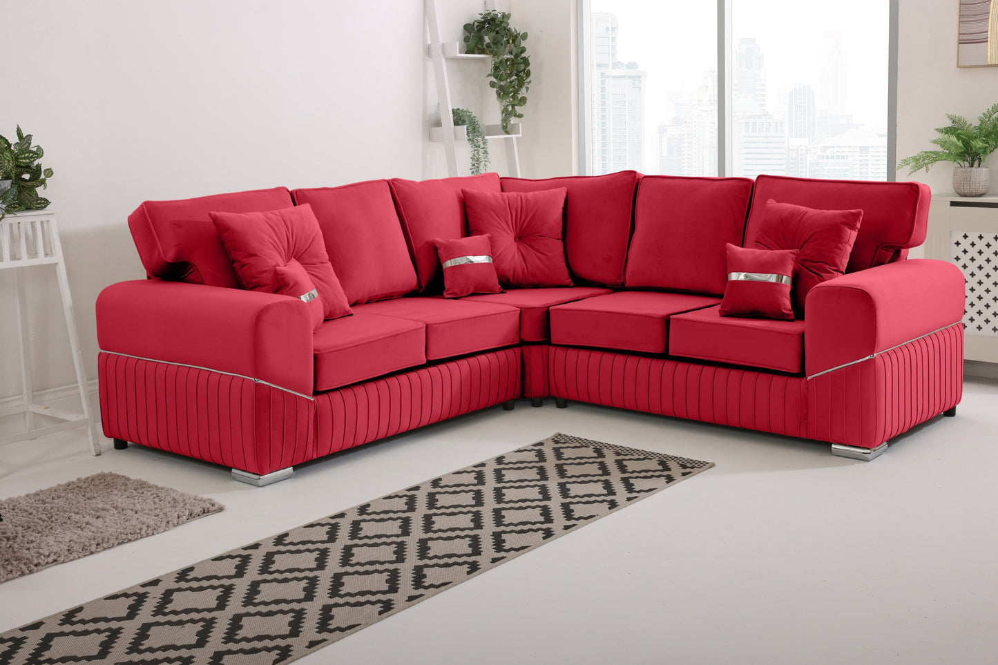 Vivaro Corner 2c2 Fullback + Extra cushions - Plush Velvet
