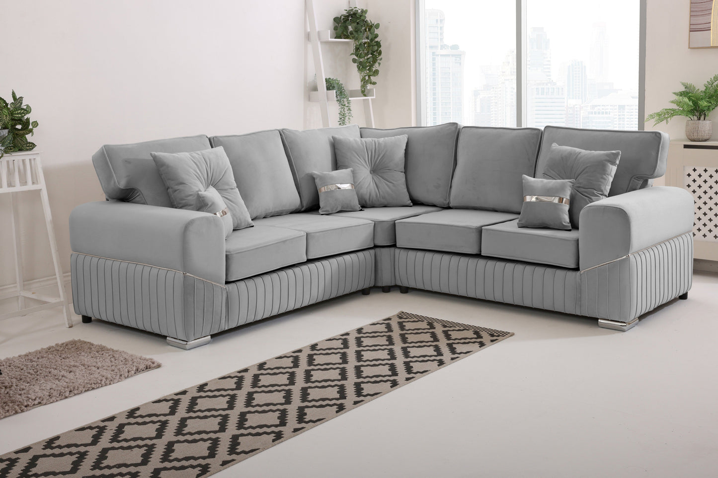 Vivaro Corner 2c2 Fullback + Extra cushions - Plush Velvet