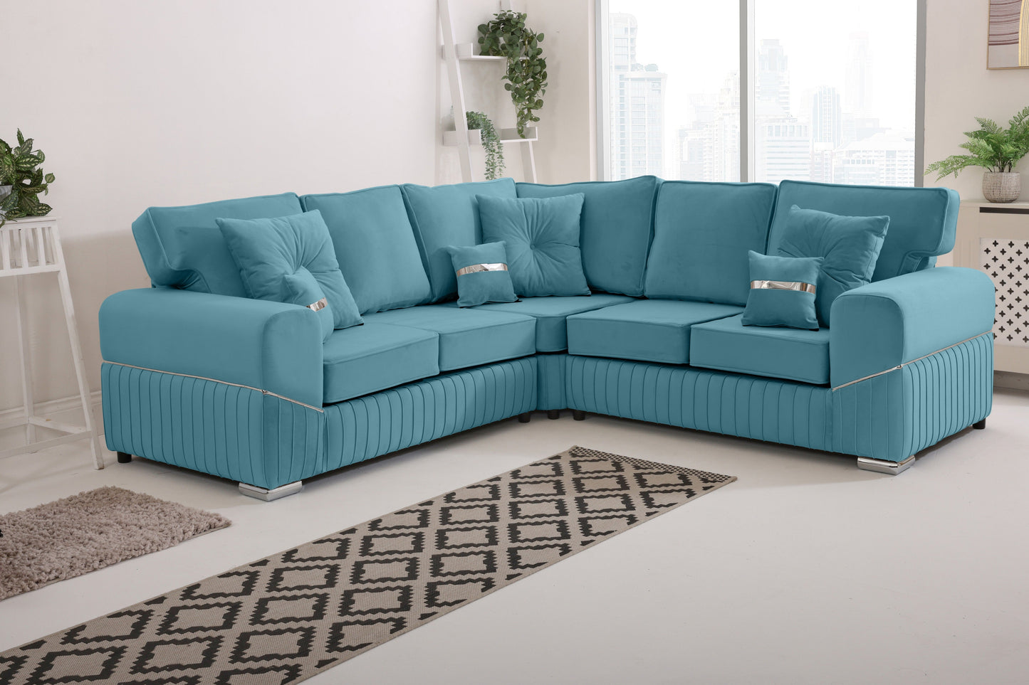 Vivaro Corner 2c2 Fullback + Extra cushions - Plush Velvet