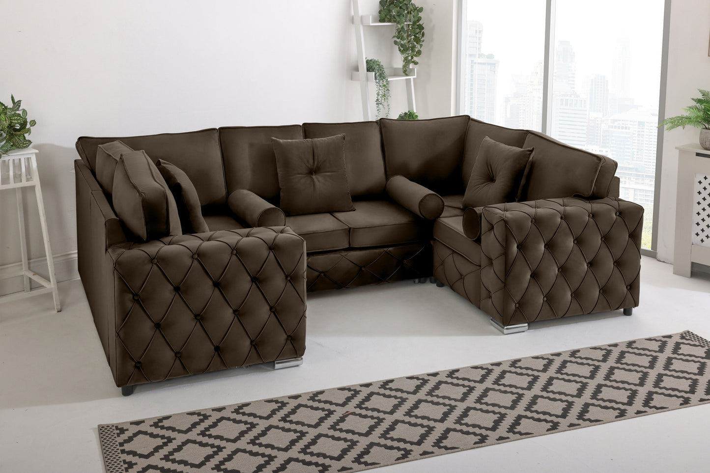 Castro U Shape Sofa Fullback - Plush Velvet