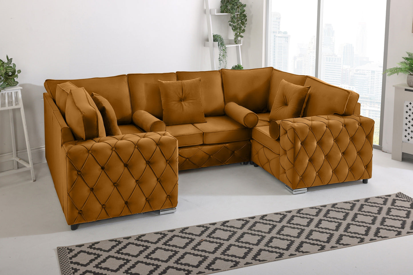 Castro U Shape Sofa Fullback - Plush Velvet