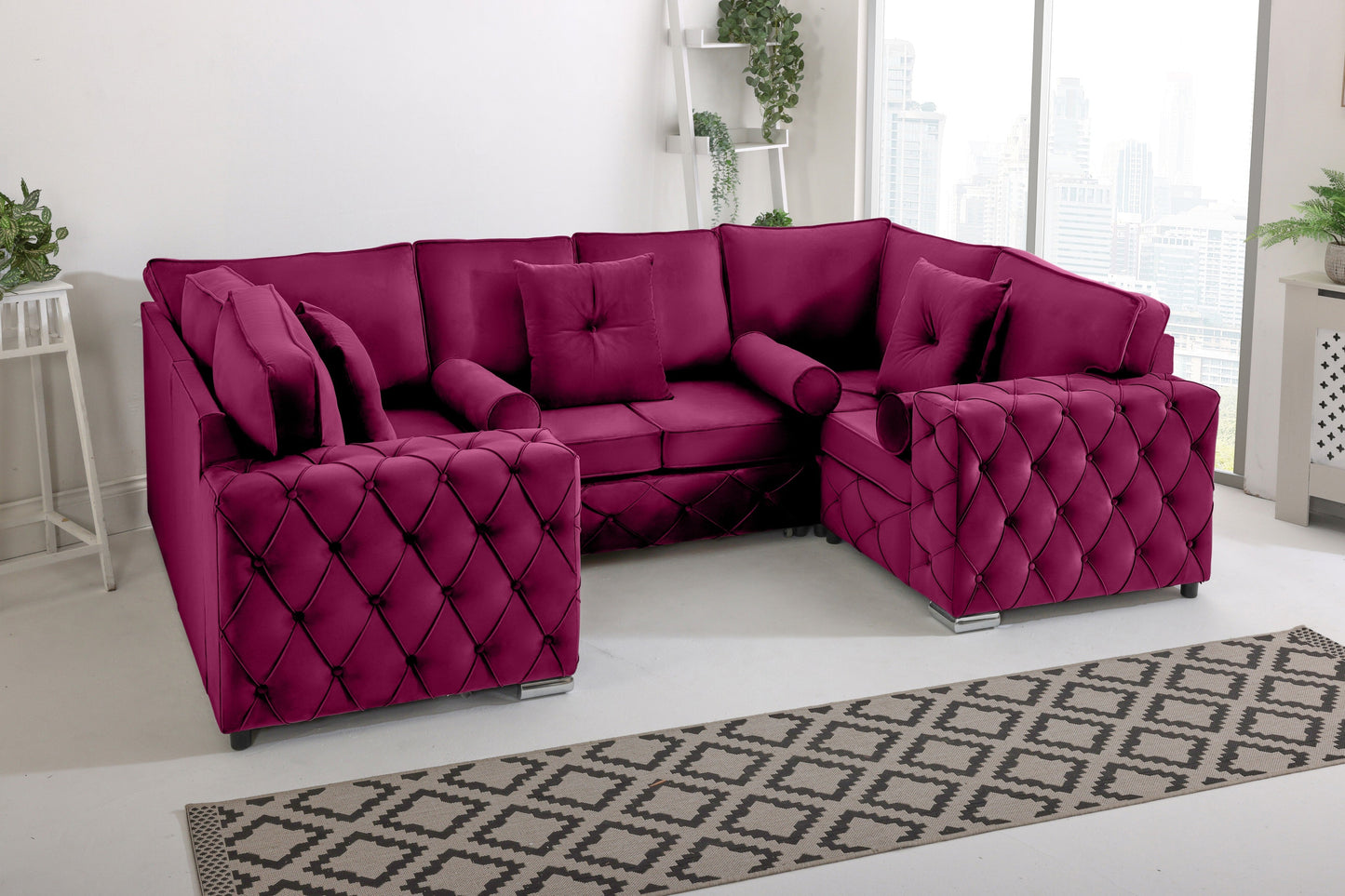 Castro U Shape Sofa Fullback - Plush Velvet