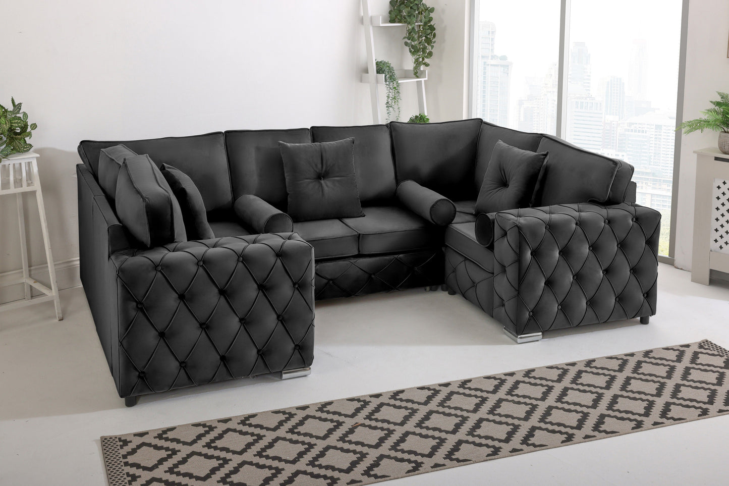 Castro U Shape Sofa Fullback - Plush Velvet