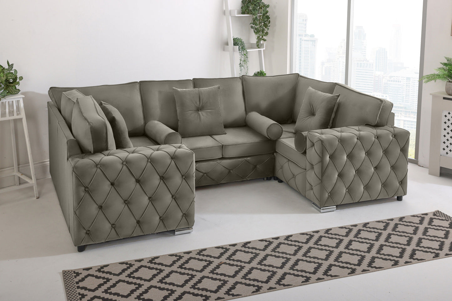 Castro U Shape Sofa Fullback - Plush Velvet