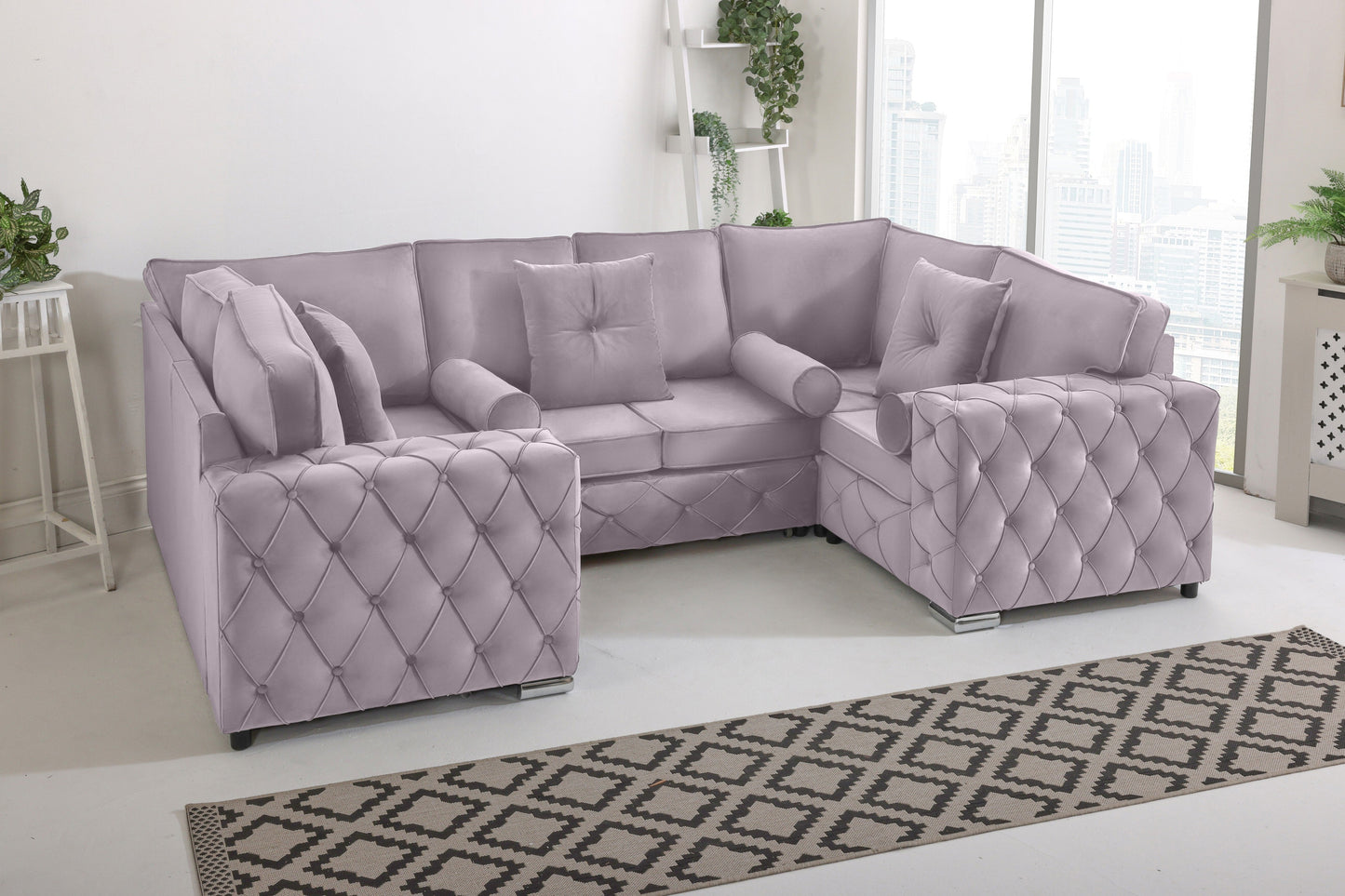 Castro U Shape Sofa Fullback - Plush Velvet