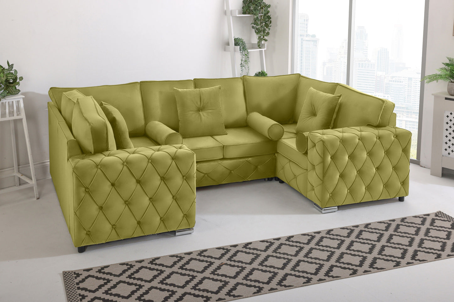 Castro U Shape Sofa Fullback - Plush Velvet