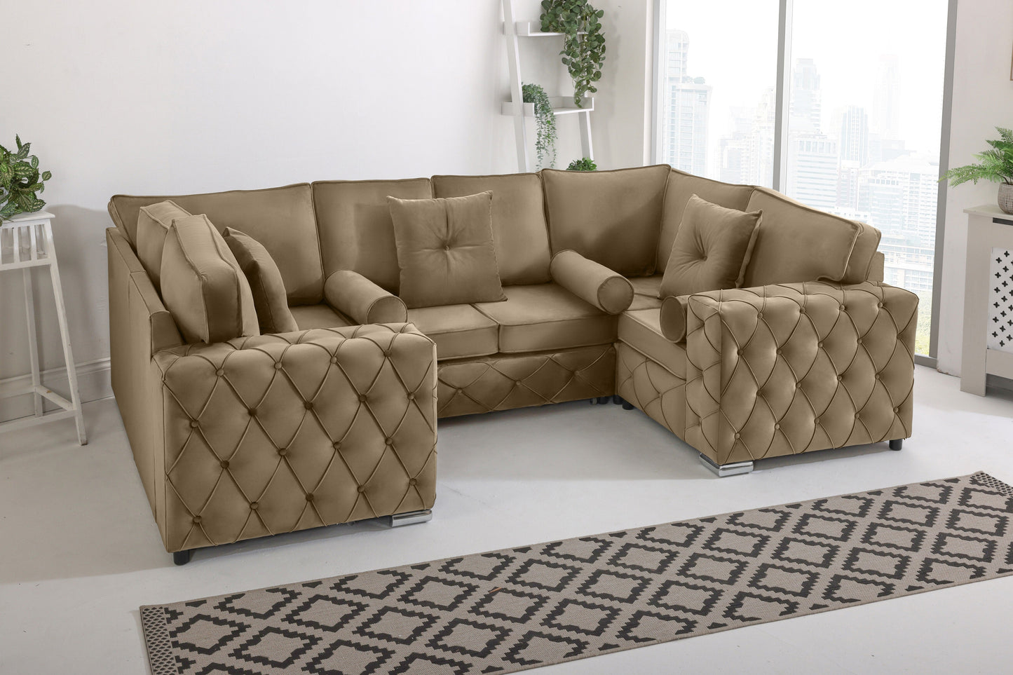 Castro U Shape Sofa Fullback - Plush Velvet