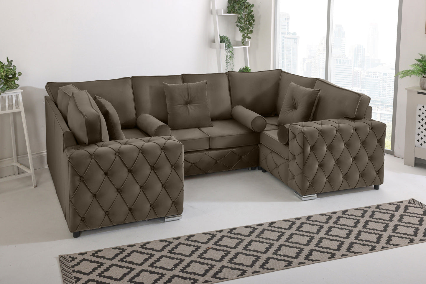 Castro U Shape Sofa Fullback - Plush Velvet