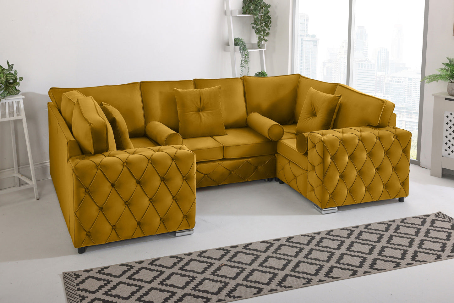 Castro U Shape Sofa Fullback - Plush Velvet
