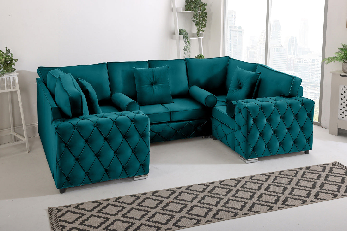 Castro U Shape Sofa Fullback - Plush Velvet