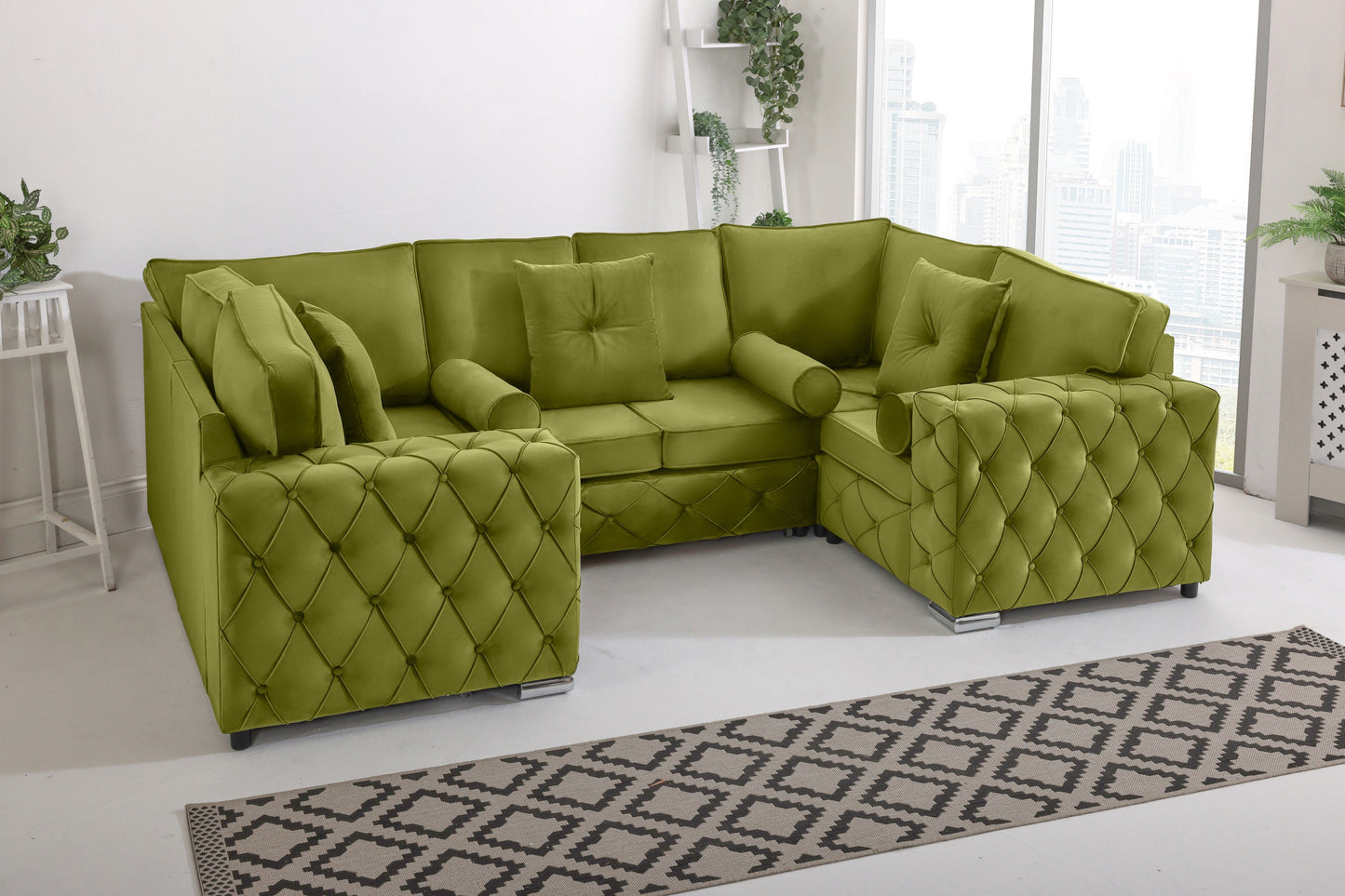 Castro U Shape Sofa Fullback - Plush Velvet