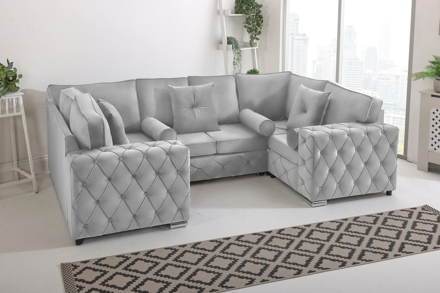 Castro U Shape Sofa Fullback - Plush Velvet
