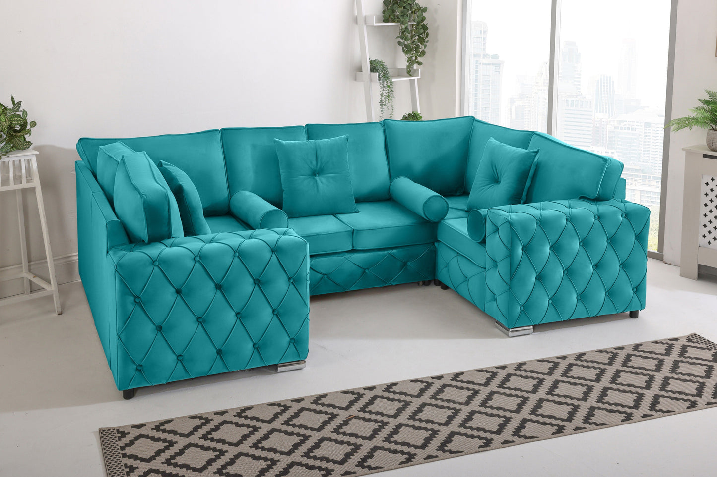 Castro U Shape Sofa Fullback - Plush Velvet