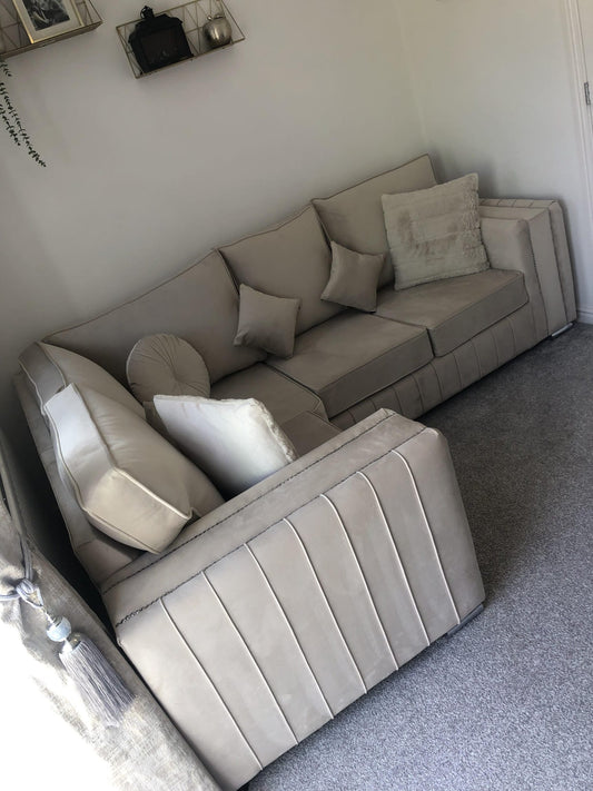 Layla 4 Seater - 1c2 - Cream - Fullback - Sofa Scape UK