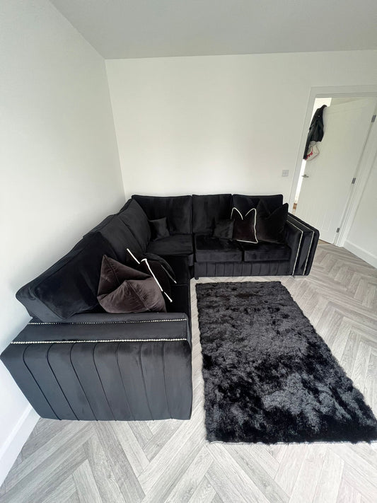 Layla Corner - Black Fullback - Sofa Scape UK