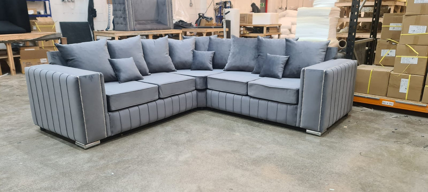 Layla Corner - Grey - Scatterback - Sofa Scape UK