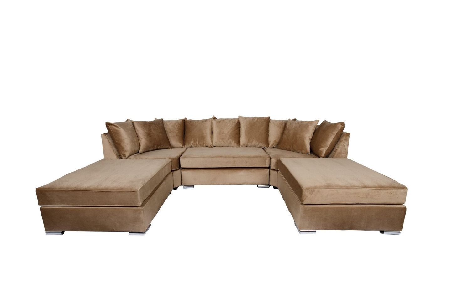 Lux U Shape 7 Seater - Plush Velvet - Sofa Scape UK