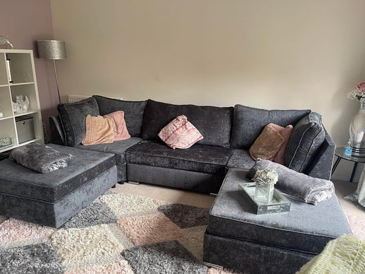Lux U shape - Fullbackback Coal - Sofa Scape UK