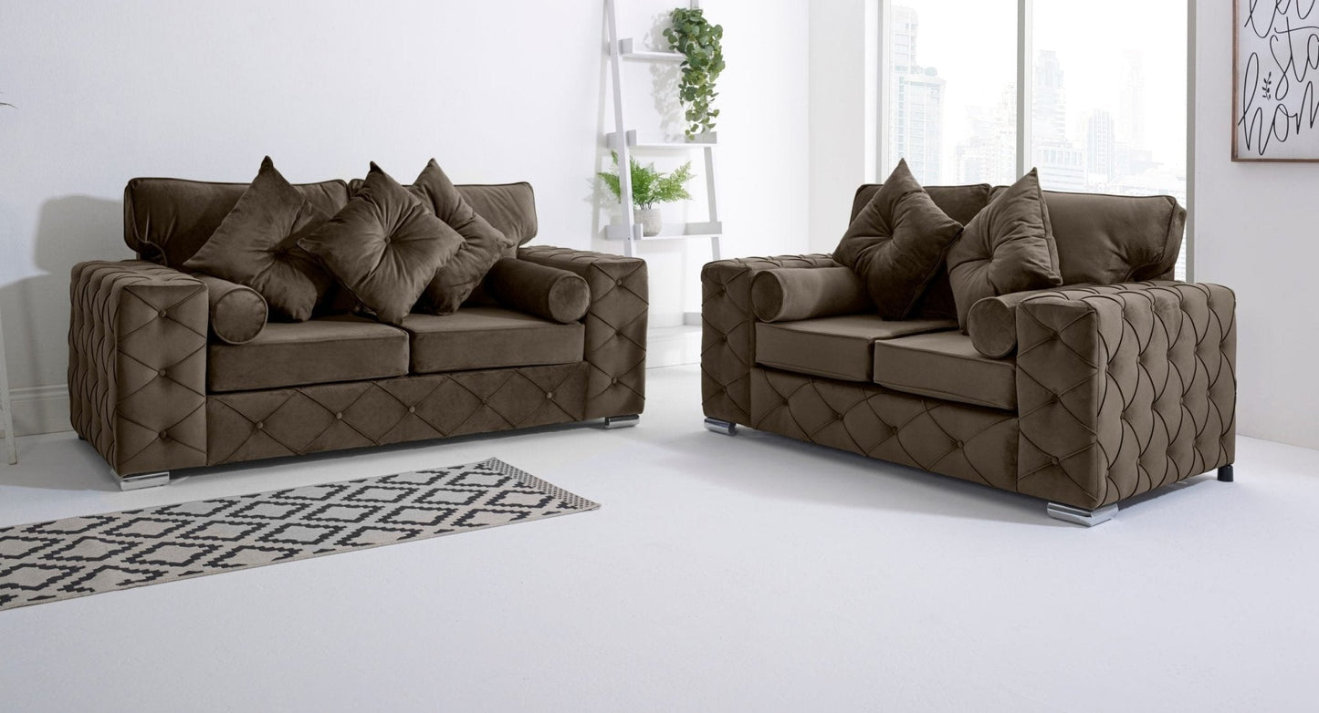 Milton 3+2 Fullback + Bolster / Buttoned Cushions - Sofa Scape UK