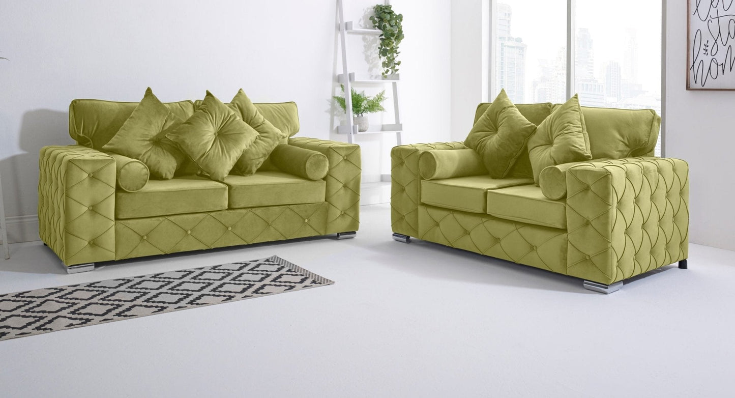 Milton 3+2 Fullback + Bolster / Buttoned Cushions - Sofa Scape UK