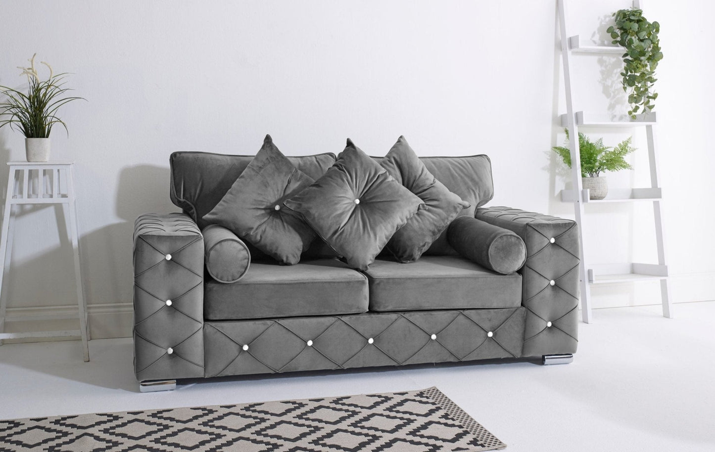 Milton 3+2 Fullback + Diamonds + Bolster / Buttoned Cushions - Sofa Scape UK