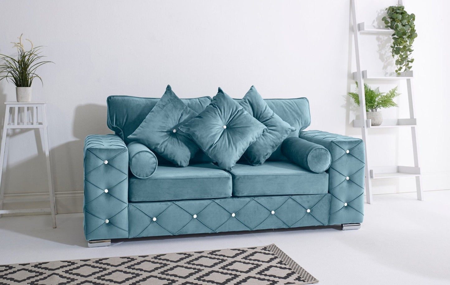 Milton 3+2 Fullback + Diamonds + Bolster / Buttoned Cushions - Sofa Scape UK