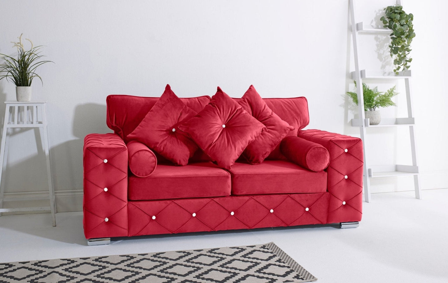 Milton 3+2 Fullback + Diamonds + Bolster / Buttoned Cushions - Sofa Scape UK